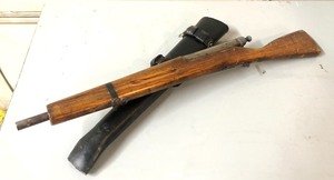 lot 357 image: Vintage Toy Bolt Action Rifle wLeather Scabbard