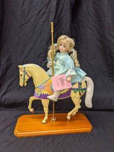 lot 97 image: Paradise Galleries Cassie wPalomino Carousel Horse