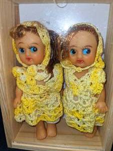 lot 114 image: Pair of Rare Big Eyes Dolls