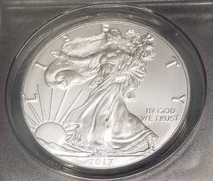 2017 AMERICAN SILVER EAGLE MS69 ANACS GREEN LTD EDITION