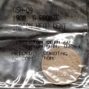 GROUP OF 5 INDIAN HEAD CENTS LITTLETON SEALED 1901 1903 1906 1907 1908