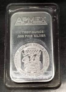 1 TROY OZ .999 FINE SILVER BAR APMEX SEALED