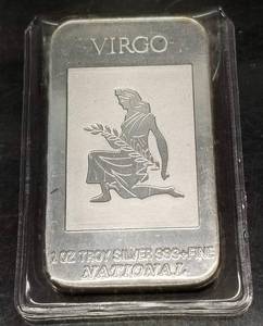 1 TROY OZ .999 FINE SILVER BAR VIRGO SEALED