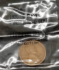3 US WHEAT CENTS LITTLETON SEALED 1920 G 1930-D F 1955-S BU