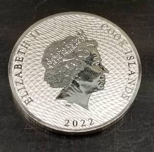2022 COOK ISLANDS SHIP BOUNTY 1 TROY OZ .9999 FINE SILVER