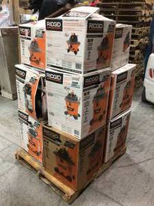 Lot of 12 Boxes of Ridgid shop vacs Various Conditions Customer Returns See Pictures