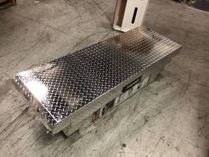 61.86 Diamond Plate Aluminum Low Profile Crossbed Truck Tool Box by Husky Customer Returns See Pictures