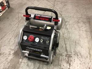 4.5 Gal. Portable Electric-Powered Silent Air Compressor by Husky Customer Returns See Pictures
