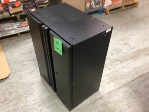 Regular Duty Welded 24-Gauge Steel 2-Door Garage Base Cabinet in Black (24 in. W x 33 in. H x 16 in. D) by Husky No Keys Customer Returns See Pictures