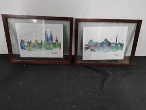 Two Framed Travel Prints