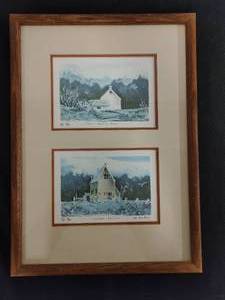 Framed Al Barker Artist Proofs New England Barn & Lobster Shanty- Signed & Numbered