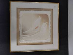 Framed Calla Lily Paper Art by Roberta Adkins- Signed & Numbered