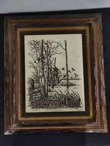 Salute to the Mississippi Flyway Etched in Marble by David Fredrick Gray.