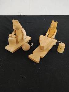 Pair of Wood Bear Toys