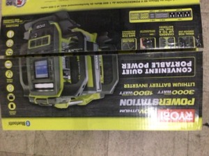 RYOBI 40-Volt 1800-Watt Power Station Battery Inverter Push Button Battery Generator4 Port Charger with Two 6.0 Ah Batteries