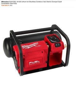 Milwaukee M18 FUEL 18-Volt Lithium-Ion Brushless Cordless 2 Gal. Electric Compact Quiet Compressor (Tool-Only). See Pictures
