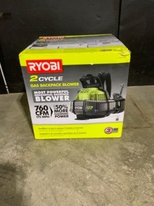RYOBI 175 MPH 760 CFM 38cc Gas Backpack Leaf Blower. See Pictures
