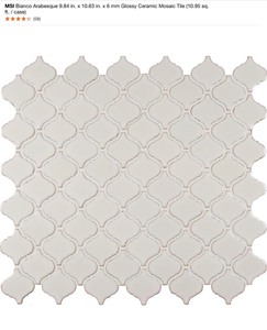MSI Bianco Arabesque 9.84 in. x 10.63 in. x 6 mm Glossy Ceramic Mosaic Tile (10.95 sq. ft.  case). See Pictures