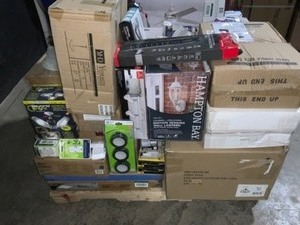 Pallet with Chandeliers, Outdoor Fixtures, Ceiling Fans, Grow Lights & Other LightingElectrical Accessories. See Pictures