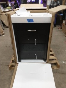 lot 5 image: HOME DECORATORS Cedarton 24 in. W x 18 in. D Bath Vanity in Espresso with Vitreous China Vanity Top in White and Sink