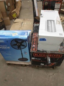lot 9 image: PALLET OF LAWN MOWERS FANS AND MORE PLEASE SEE PICTURES