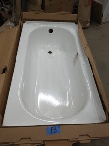 lot 13 image: BOOTZ INDUSTRIES Kona 54 in. Left Drain Rectangular Alcove Soaking Bathtub in White