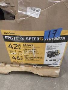 lot 17 image: CUB CADET Original Equipment 42 in. and 46 in. FastAttach Double Bagger for XT1 and XT2 Series Riding Lawn Mowers