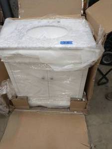 lot 38 image: HOME DECORATORS Belvedere 31w Single Bath Vanity, 34Hx31Wx22D, WHITE