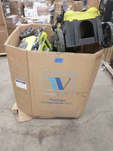 lot 67 image: PALLET OF 5&nbsp RYOBI Brushless&nbsp Cordless Battery Walk Behind Push Lawn Mower