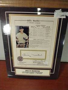 Signed Billy Martin Display - With COA