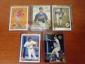 5 Baseball Rookie Cards - Smoltz, Jones, Martinez