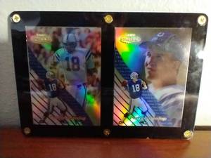 2 Peyton Manning Cards in Plaque