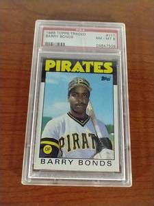 1986 Topps Traded Barry Bonds Rookie Card - PSA8