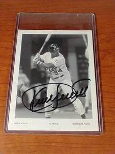 Signed Kirby Puckett Photo Card