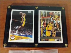 2 Kobe Bryant Cards in Plaque - 2nd Year