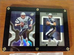 2 Tom Brady Cards in Plaque - One Numbered