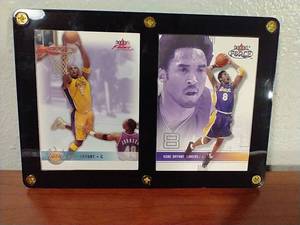 2 Kobe Bryant Cards in Plaque