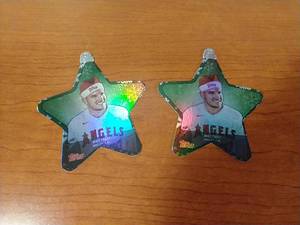 2 2021 Mike Trout Topps Christmas Tree Ornaments