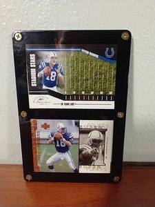 2 Peyton Manning Cards in Plaque - One #d500