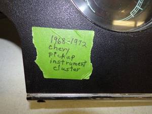lot 39 image: 1968-1972 Chevy Pickup Instrument Cluster