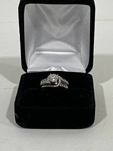 lot 71 image: 14K Gold Diamond Engagement Ring NO RESERVE