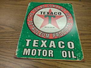 lot 55 image: Texaco Tin Sign, 12.5x16...