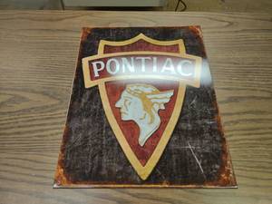 lot 57 image: Pontiac Tin Sign, 12.5x16...