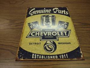 lot 58 image: Chevrolet Tin Sign, 12.5x16...