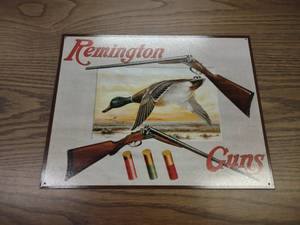 lot 68 image: Remington Tin Sign, 16x12.5...