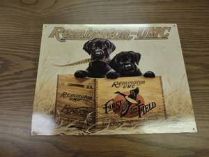 lot 69 image: Remington Tin Sign, 16x12.5...