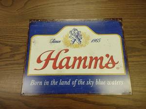 lot 72 image: Hamms Tin Sign, 16x12.5...