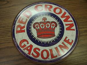 lot 81 image: Red Crown Gasoline Tin Sign, 12...