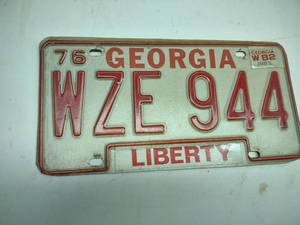 lot 27 image: 1976 GA License Plate...