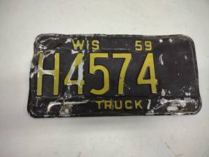 lot 37 image: 1959 WI License Plate...